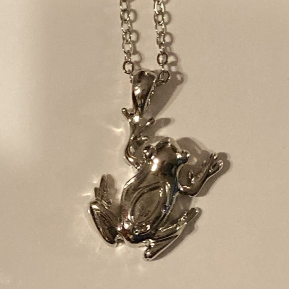 NWOT - New EFFY Silvertone Necklace & Frog Charm - Picture 8 of 10
